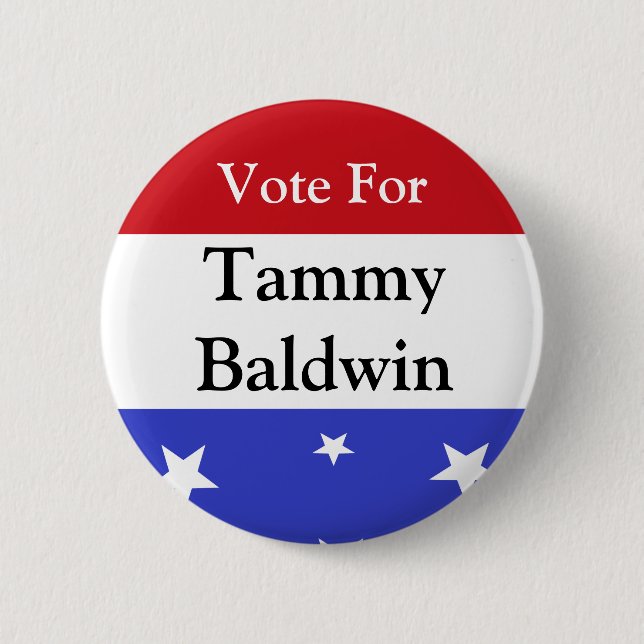 Vote for Tammy Baldwin Button (Front)