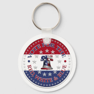 Vote for the Red, White Blue Liberty Bell 13 & 50 Key Ring