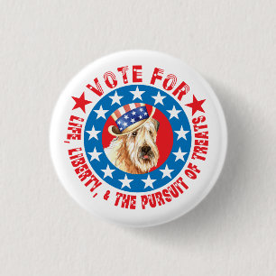 Vote for Wheaten Terrier 3 Cm Round Badge