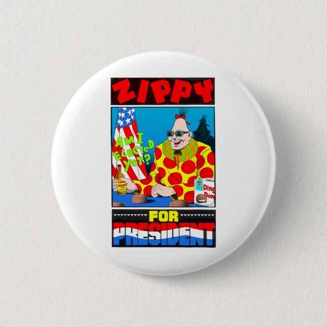 Vote For Zippy 6 Cm Round Badge (Front)