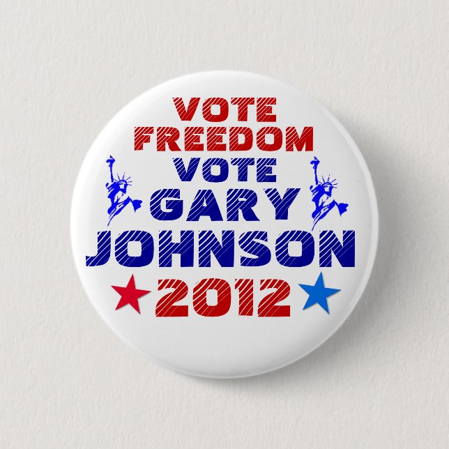 Vote Gary Johnson 2012 6 Cm Round Badge (Front)