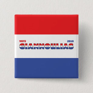 Vote Giannoulias 2010 Elections Red White and Blue 15 Cm Square Badge