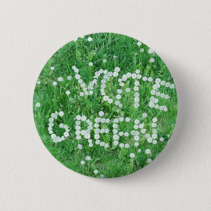 Vote Green 6 Cm Round Badge