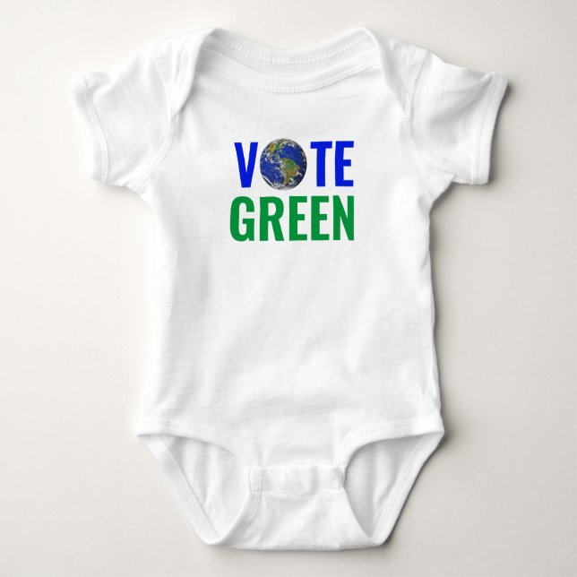 VOTE GREEN Joe Biden Kamala Harris U.S. Election Baby Bodysuit (Front)