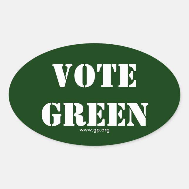 VOTE GREEN OVAL STICKER (Front)