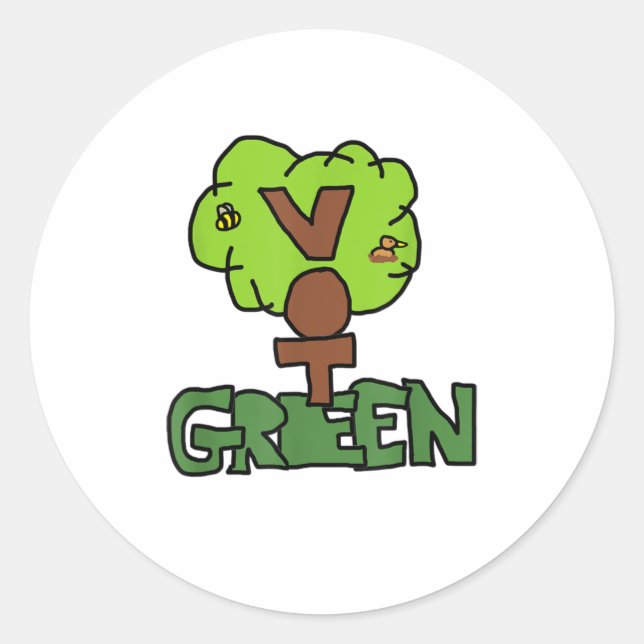 Vote Green Party Classic Round Sticker (Front)