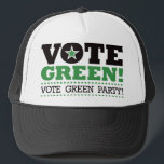 Vote Green! Vote Green Party! Trucker Hat<br><div class="desc">Vote Green! Vote Green Party!</div>