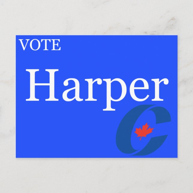 Vote Harper Conservative Party Logo Invitation Postcard (Front)