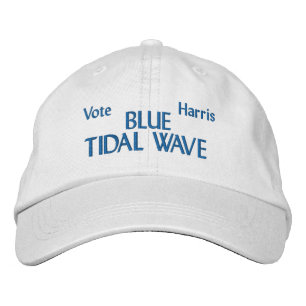 Vote Harris Blue Tidal Wave Embroidered Hat