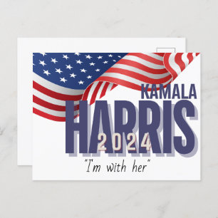 Vote Harris Election 2024 Customisable Postcard