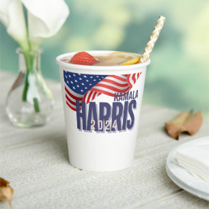 Vote Harris Election 2024 Paper Cups