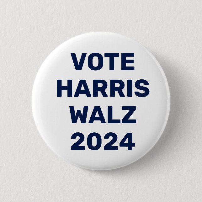 Vote Harris Walz 2024 6 Cm Round Badge (Front)
