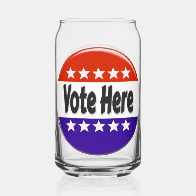 Vote Here Can Glass (Front)