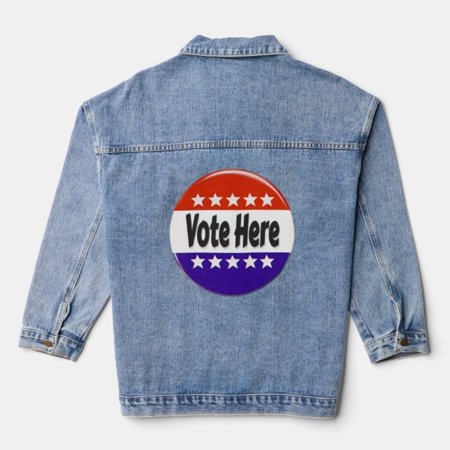 Vote Here Denim Jacket (Back)