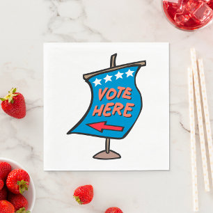 Vote Here Directional Sign Napkin