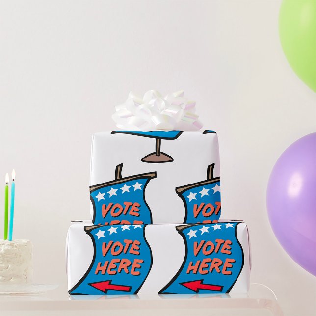 Vote Here Sign Wrapping Paper (Creator Uploaded)