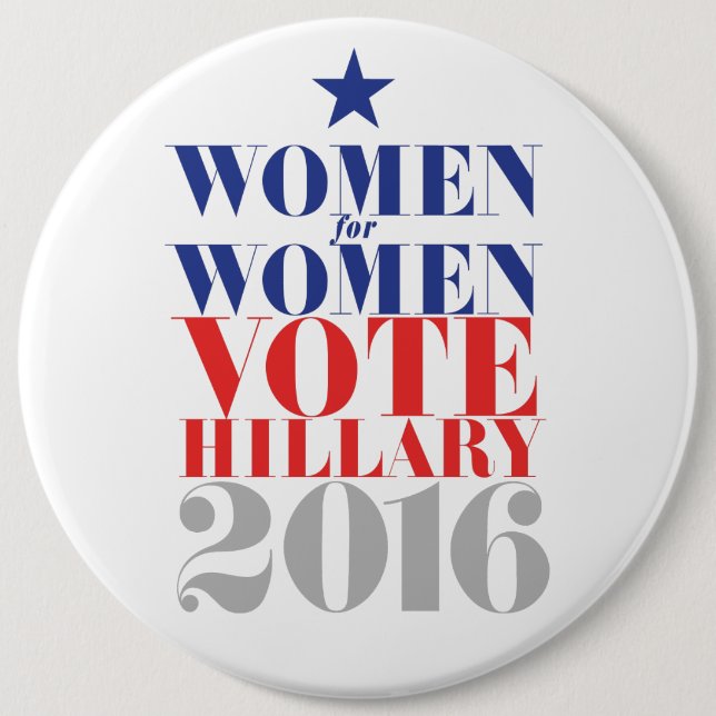 VOTE HILLARY 2016 6 CM ROUND BADGE (Front)