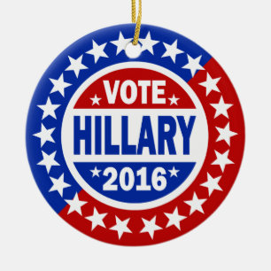 Vote Hillary 2016 Ceramic Tree Decoration