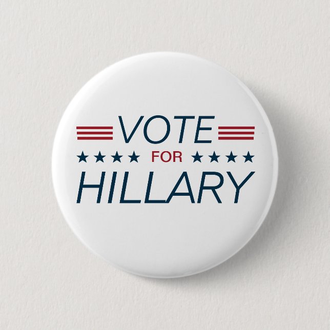 Vote Hillary for President 2016 6 Cm Round Badge (Front)