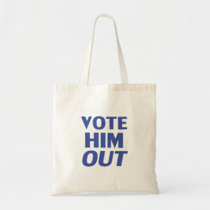 Vote him out blue modern typography tote bag