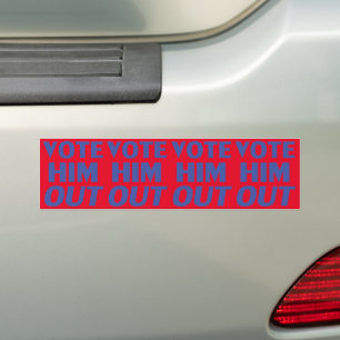 Vote him out red blue modern bold typography  bumper sticker