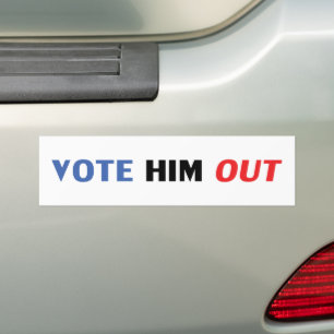 Vote Him Out red white and blue modern typography Bumper Sticker