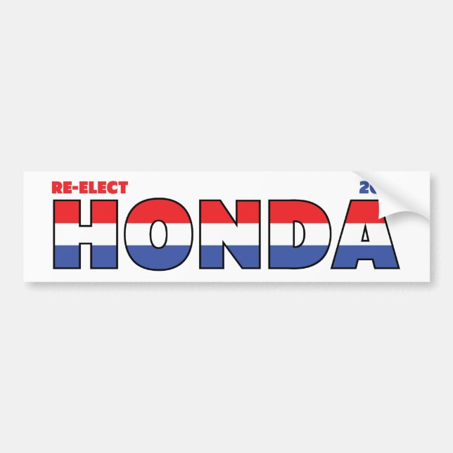 Vote Honda 2010 Elections Red White and Blue Bumper Sticker (Front)