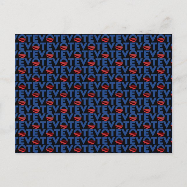 Vote hope red black blue modern typography pattern postcard (Front)