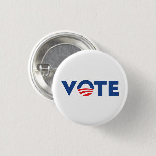 Vote hope red white and blue typography democrat 3 cm round badge