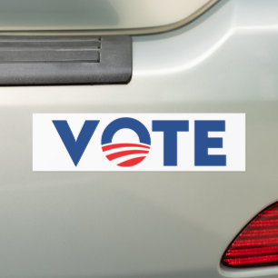 Vote hope red white and blue typography democrat bumper sticker