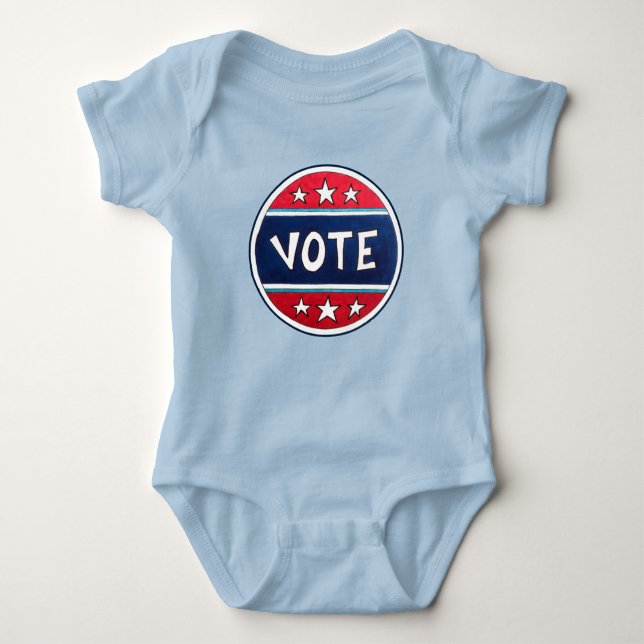 VOTE I Voted Election Day USA Voting Future Voter Baby Bodysuit (Front)