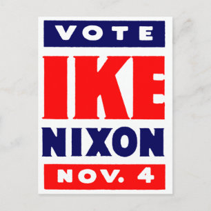 Vote Ike, Nixon in 1952 Postcard