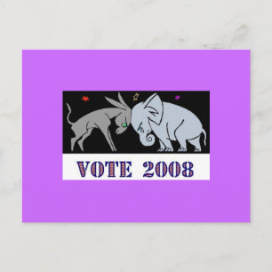 VOTE IN 2008 POSTCARD DEMOCRAT REPUBLICAN POLITICS