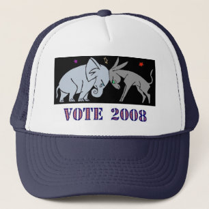 VOTE IN 2008 TRUCKERS HAT CAP REPUBLICAN DEMOCRAT
