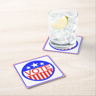 Vote In America Square Paper Coaster