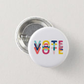Vote in Vibrant Rainbow Modern 3 Cm Round Badge (Front & Back)