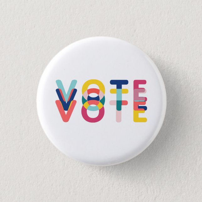 Vote in Vibrant Rainbow Modern 3 Cm Round Badge (Front)
