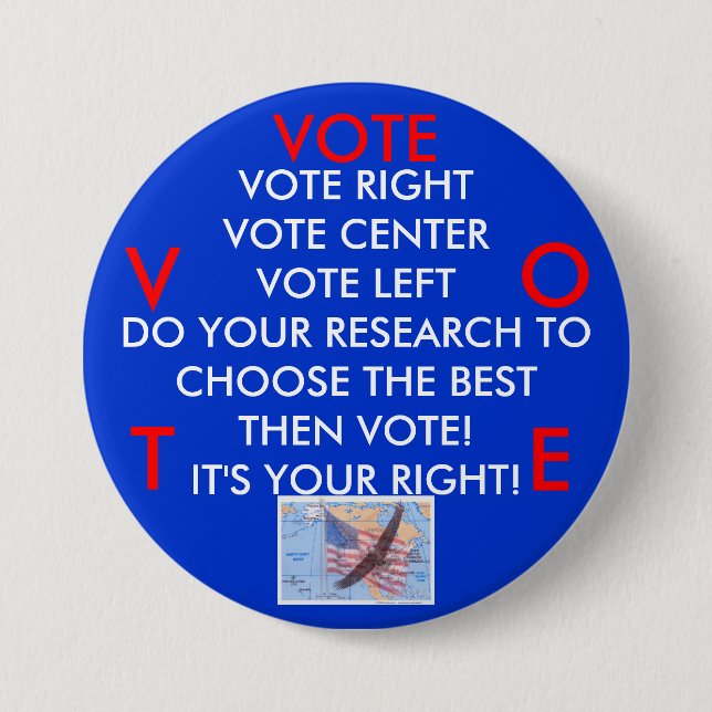 VOTE! IT'S YOUR RIGHT! BUTTON (Front)