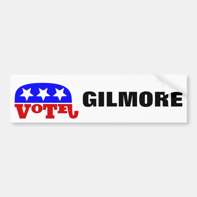 Vote Jim Gilmore Republican Elephant Bumper Sticker (Front)