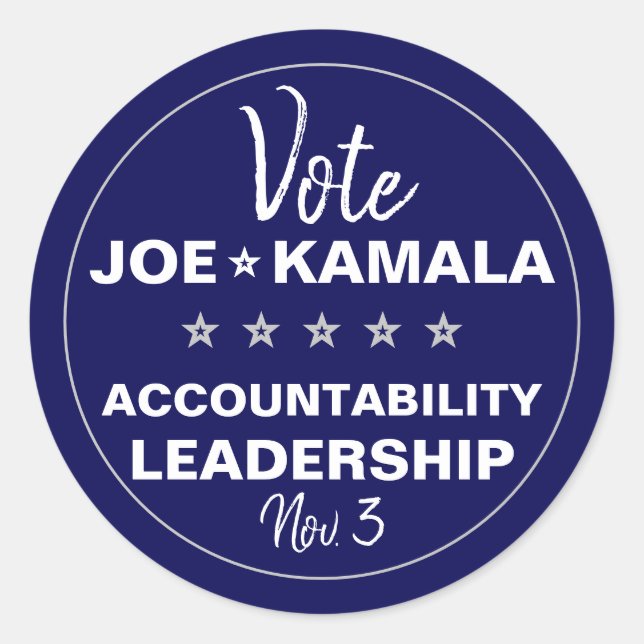 Vote Joe Biden Kamala Harris 2024 Template Classic Round Sticker (Front)