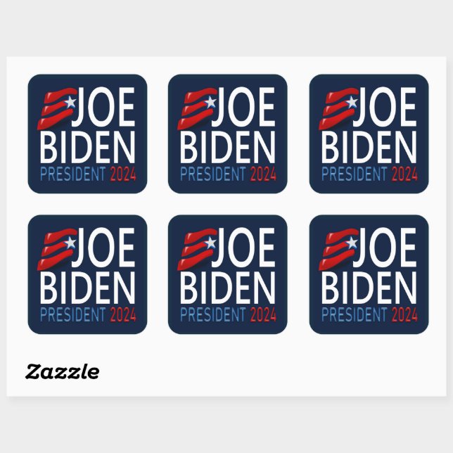 Vote Joe Biden President 2024 Election Square Sticker (Sheet)