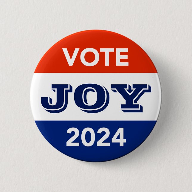 Vote Joy 2024 Harris Walz 6 Cm Round Badge (Front)