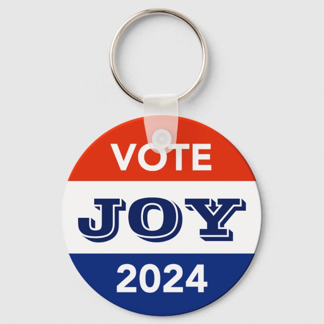 Vote Joy 2024 Harris Walz Key Ring (Front)