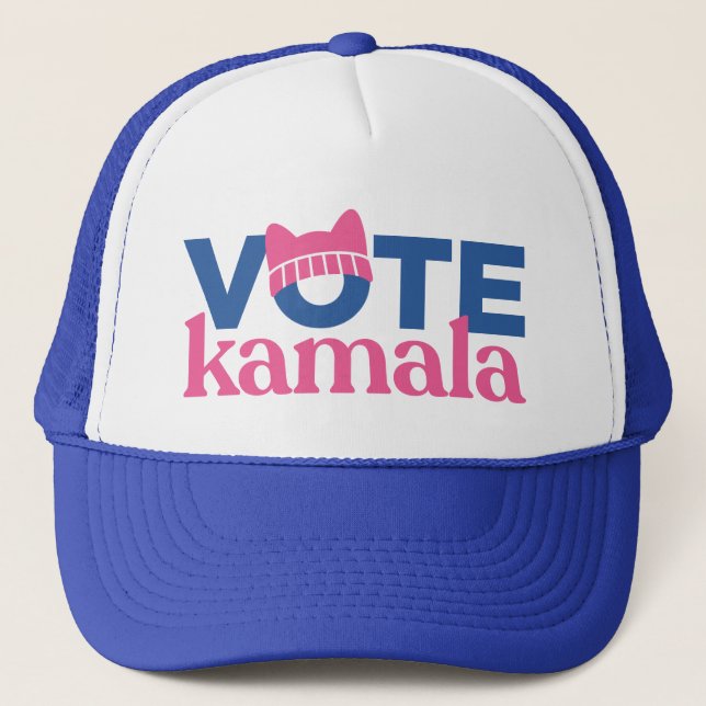 Vote Kamala Blue Trucker Hat (Front)
