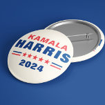 Vote Kamala Harris 2024 Election Pinback Button<br><div class="desc">Simple Modern blue and red on ivory white Vote Kamala Harris 2024 Election removable round button pin</div>