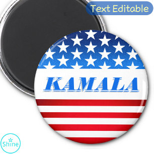 Vote Kamala Harris Custom Text USA Flag Democrats Magnet