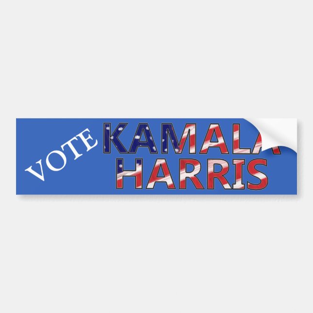 VOTE Kamala Harris With Flag Bumper Sticker (Front)