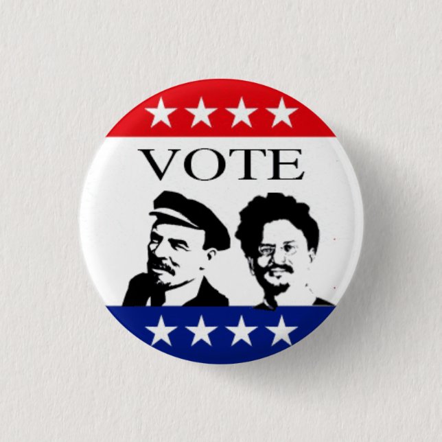 Vote Lenin and Trotsky 3 Cm Round Badge (Front)