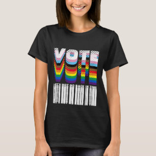 Vote let’s not go back in time rainbow typography T-Shirt