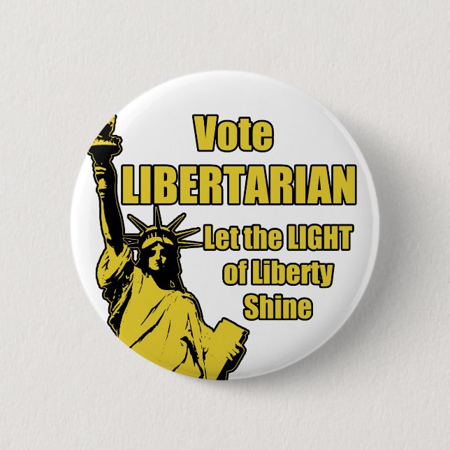 Vote Libertarian 6 Cm Round Badge (Front)